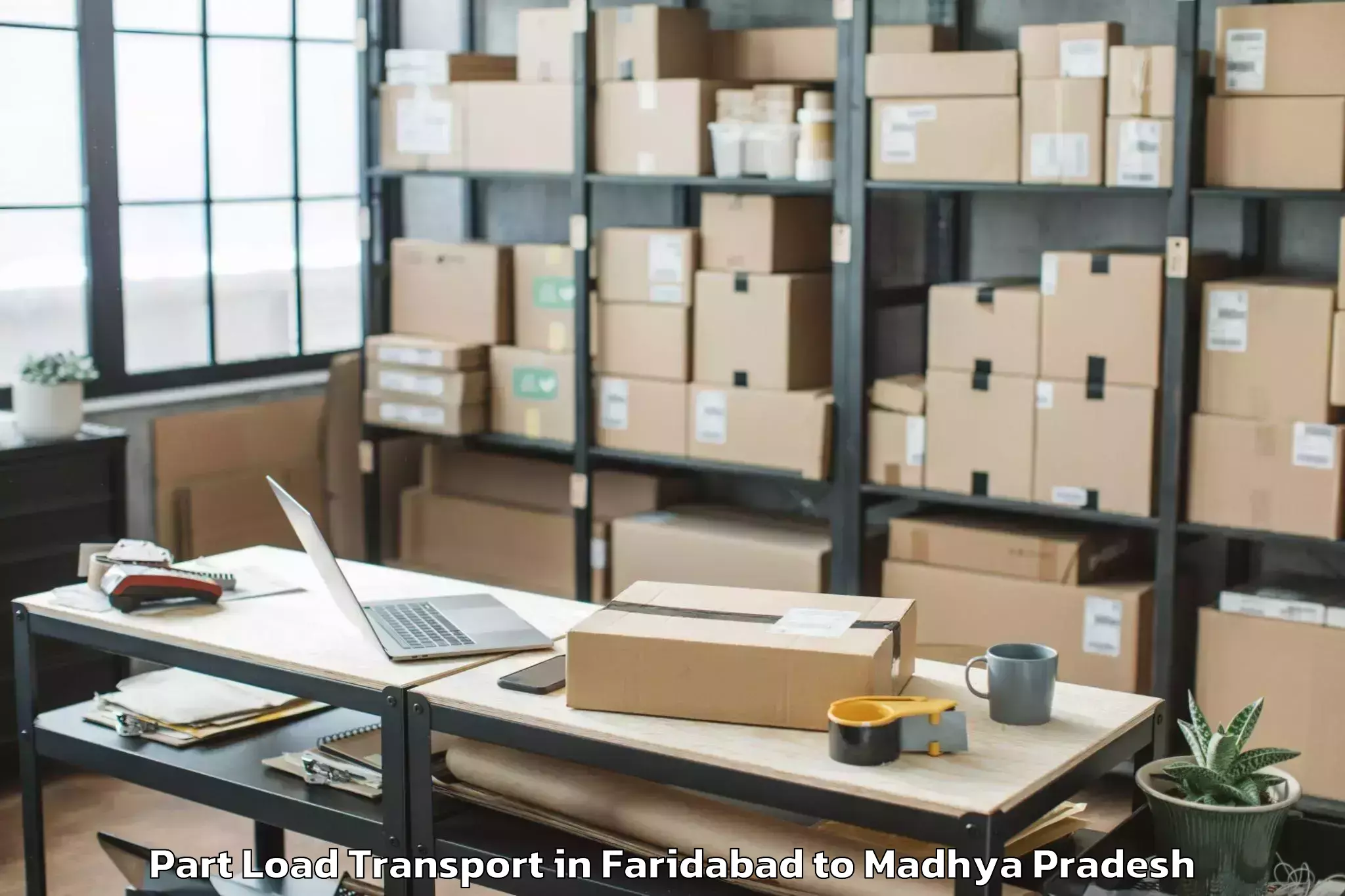 Quality Faridabad to Gwalior Airport Gwl Part Load Transport